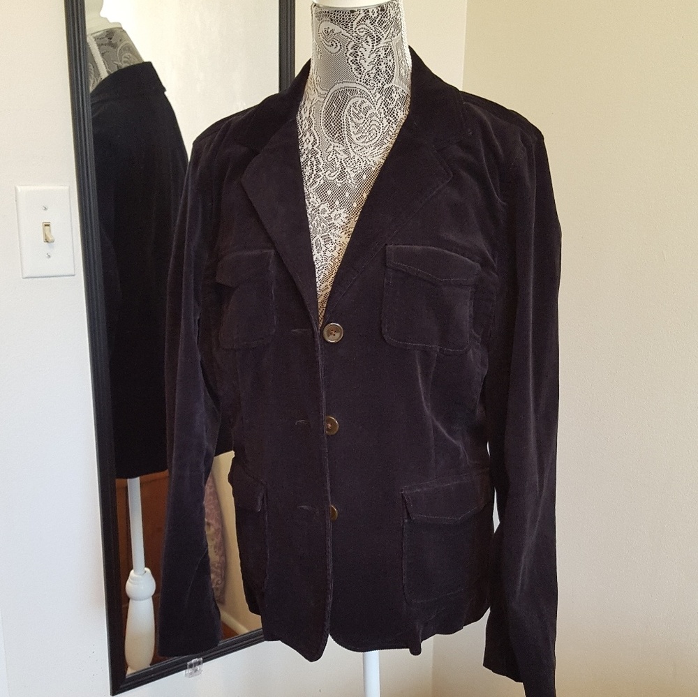 Women Black  Corduroy Blazer